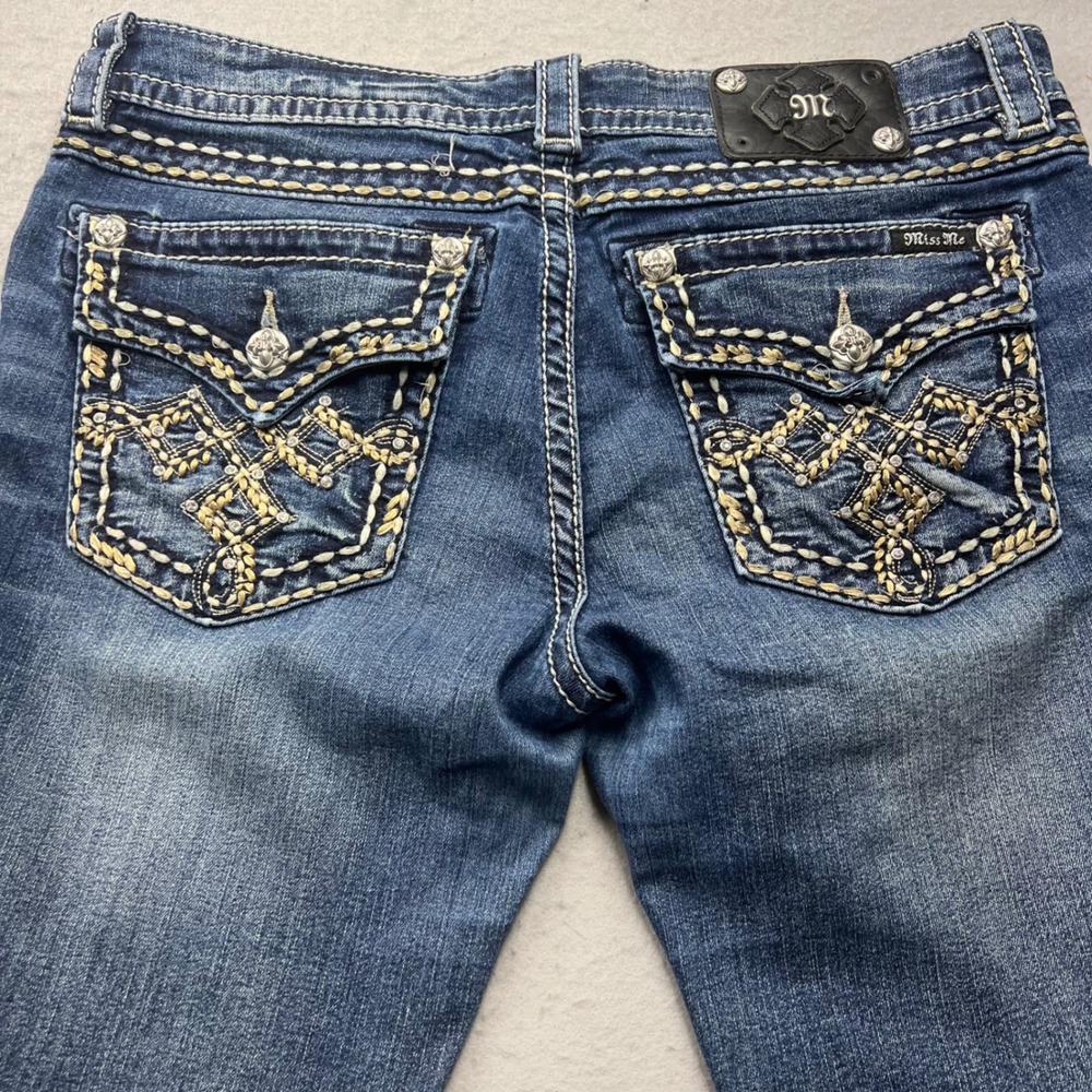 Miss Me Signature Rise Bootcut Jeans Blue JW5590B2 Size 32x34 Heavy Stitching